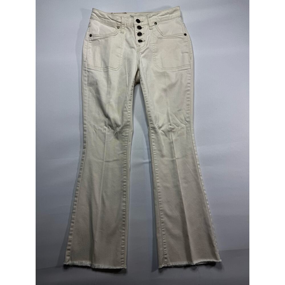Frye & Co. Women's Cream Harper Mid-Rise Crop Flare Jeans - Sz 2 (26x26.5)*